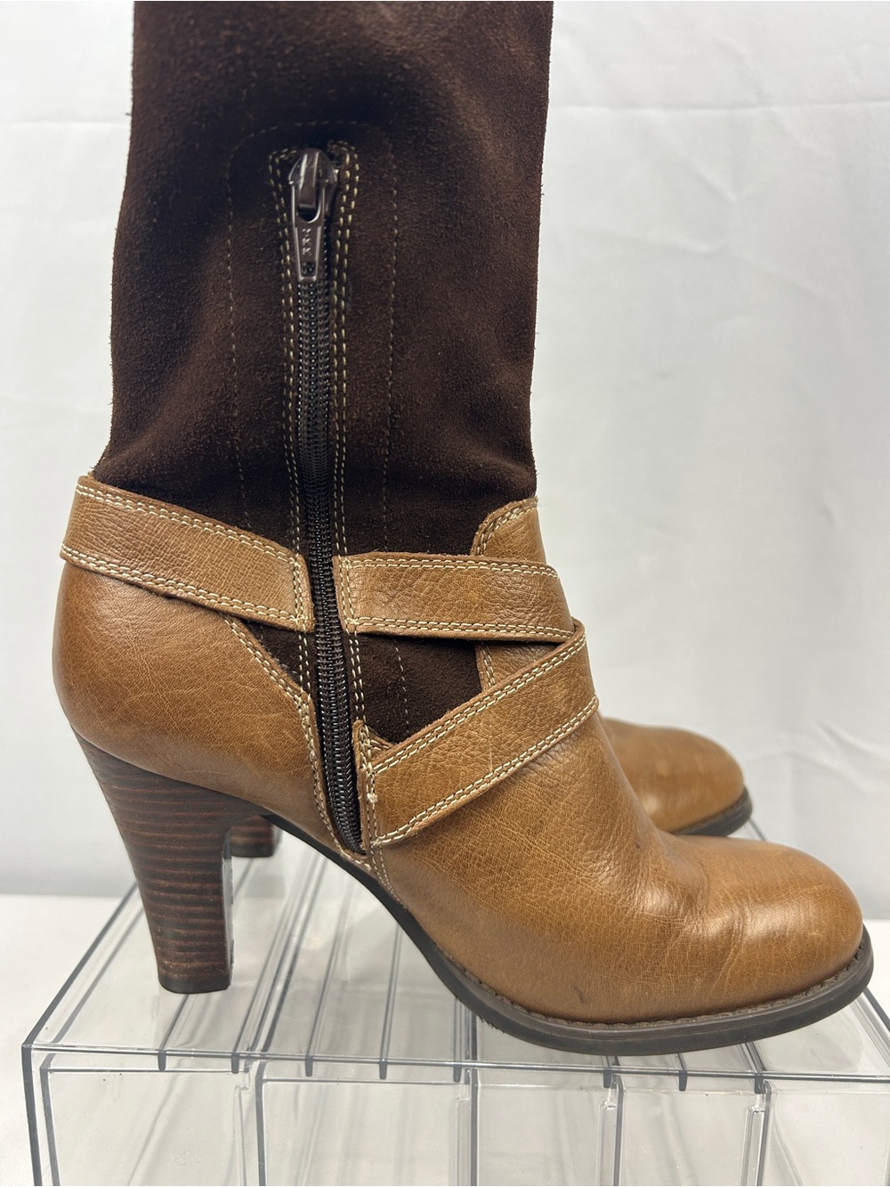 Relativity Two-Tone Brown Tall Riding Boots - Picture 9 of 11
